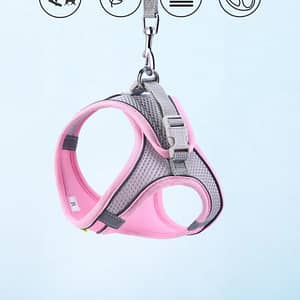 Puppy Air Harnasje + leiband – Roze XS